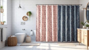 Salle de bain créative : 7 thèmes déco à explorer avec un rideau de douche unique