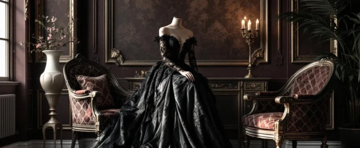 Quand la mode rencontre les murs : harmoniser sa robe gothique à un salon d’inspiration baroque