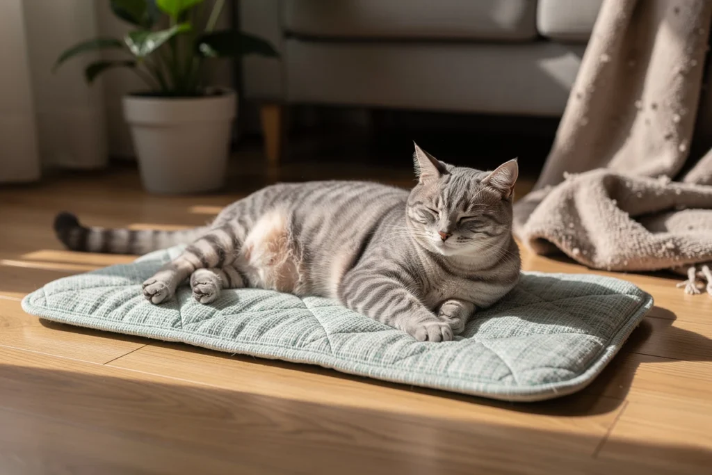 Tapis rafraîchissant lavable pour chat : solution idéale contre la chaleur
