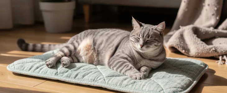 Tapis rafraîchissant lavable pour chat : solution idéale contre la chaleur