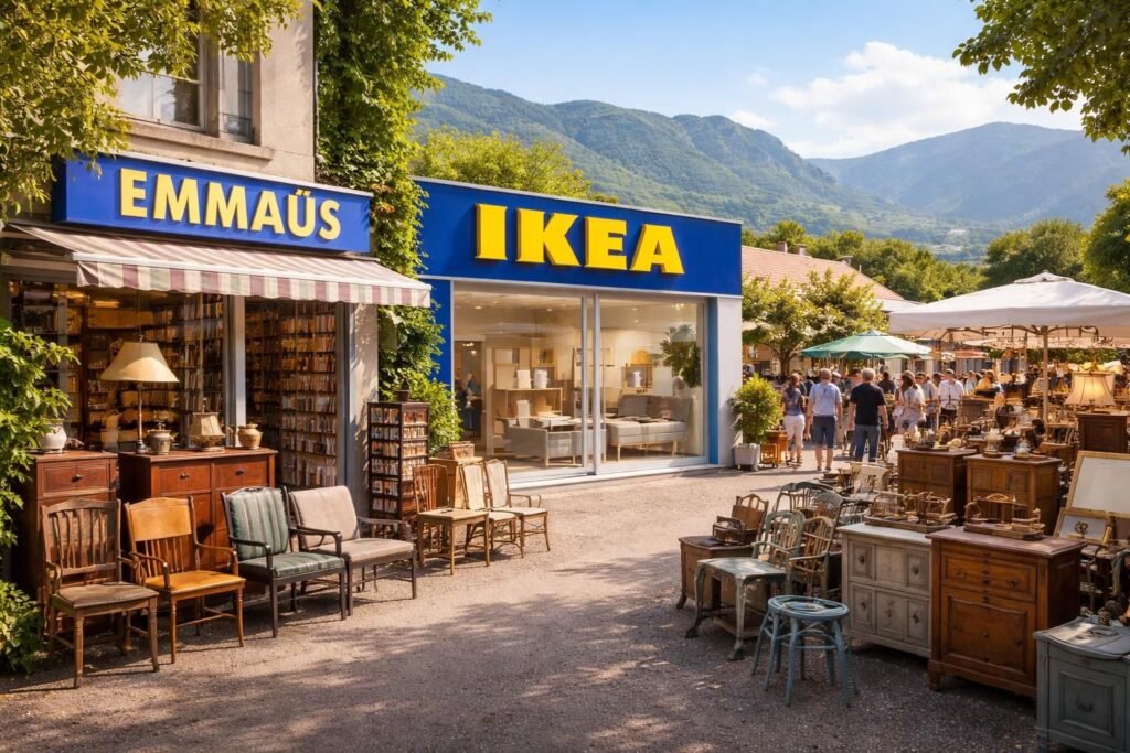 Meubles pas chers Aix-les-Bains avec Emmaüs, IKEA et brocantes pour économiser sur l&rsquo;ameublement