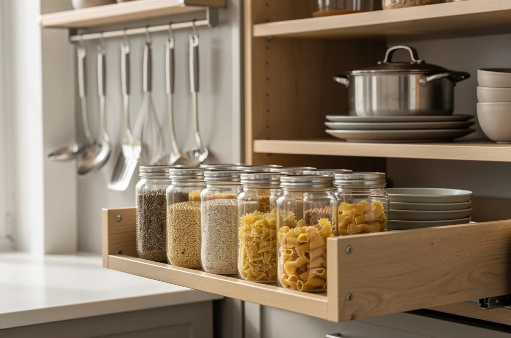 Des solutions de rangement efficaces pour tous les accessoires de la cuisine