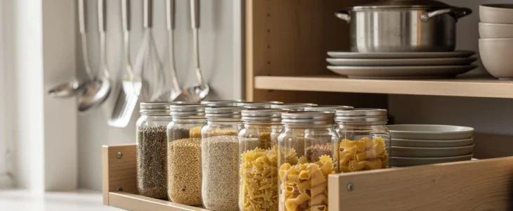 Des solutions de rangement efficaces pour tous les accessoires de la cuisine