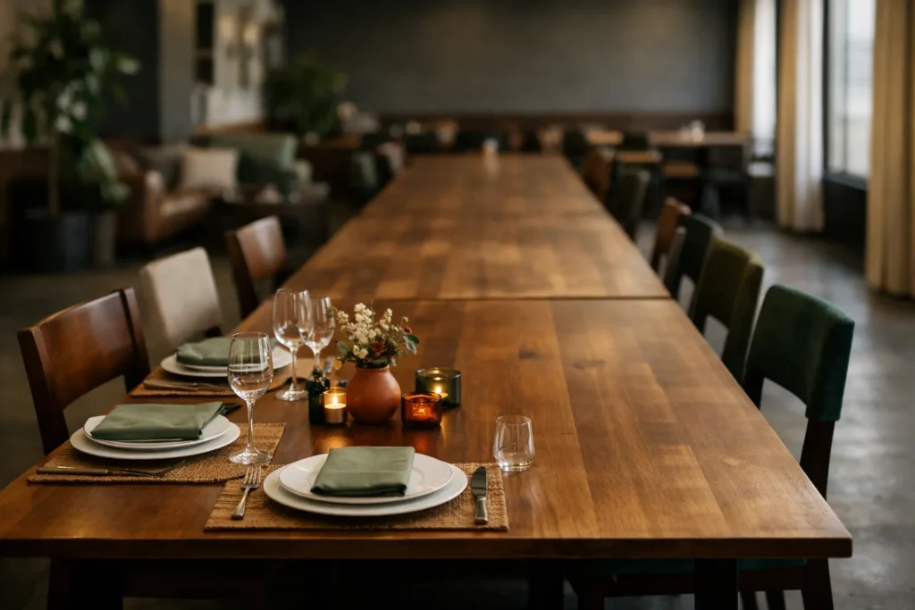 Une table accueille moins de convives que sa longueur ne le promet