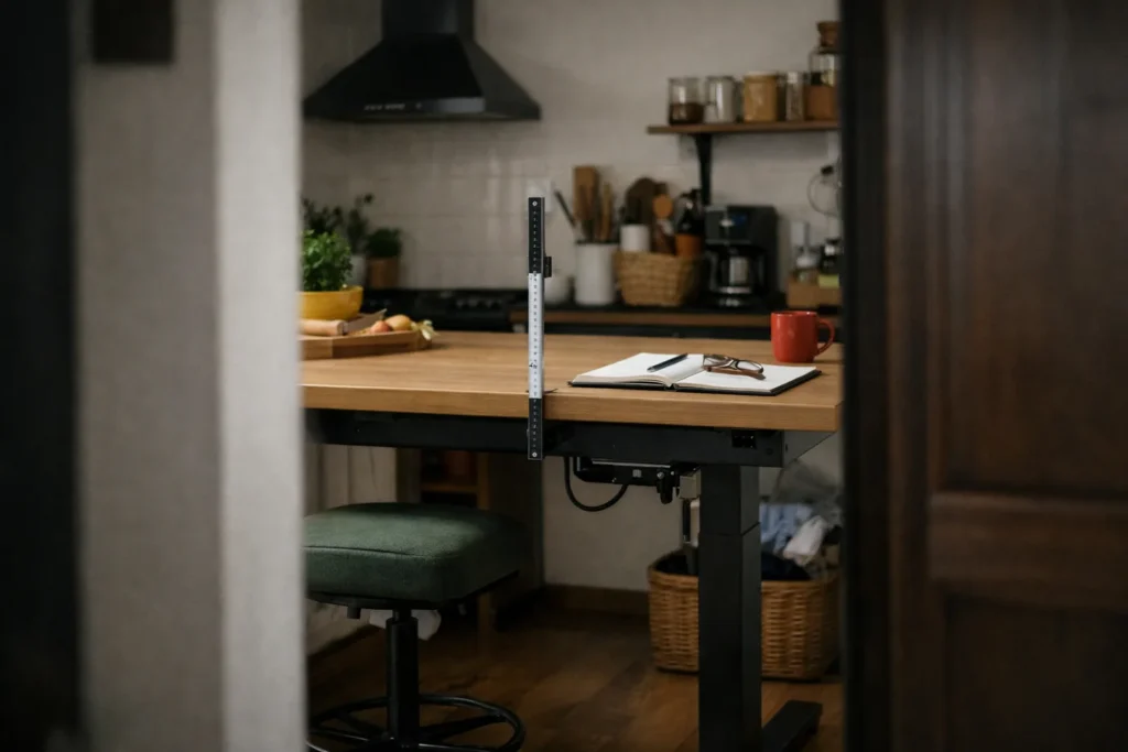 La hauteur d&rsquo;un plan de travail se règle au coude