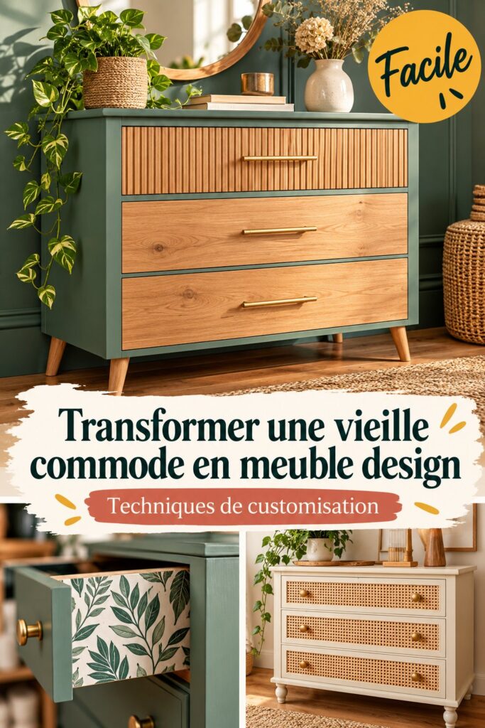 Une vieille commode transformée en meuble design avec une peinture moderne